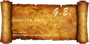 Gavrila Emil névjegykártya
